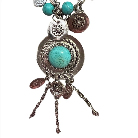 Silver necklace with turquoise pendant. NWT - Picture 3 of 8